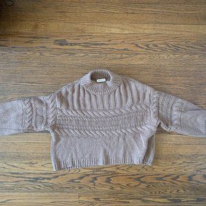 James Street Co. Ida Cable Sweater in Oak